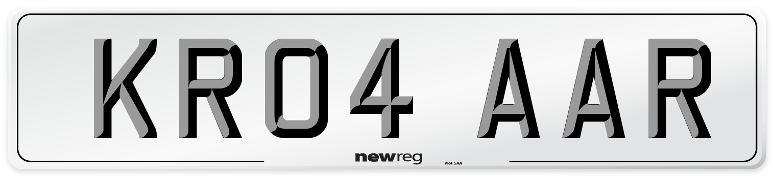 KR04 AAR Number Plate from New Reg